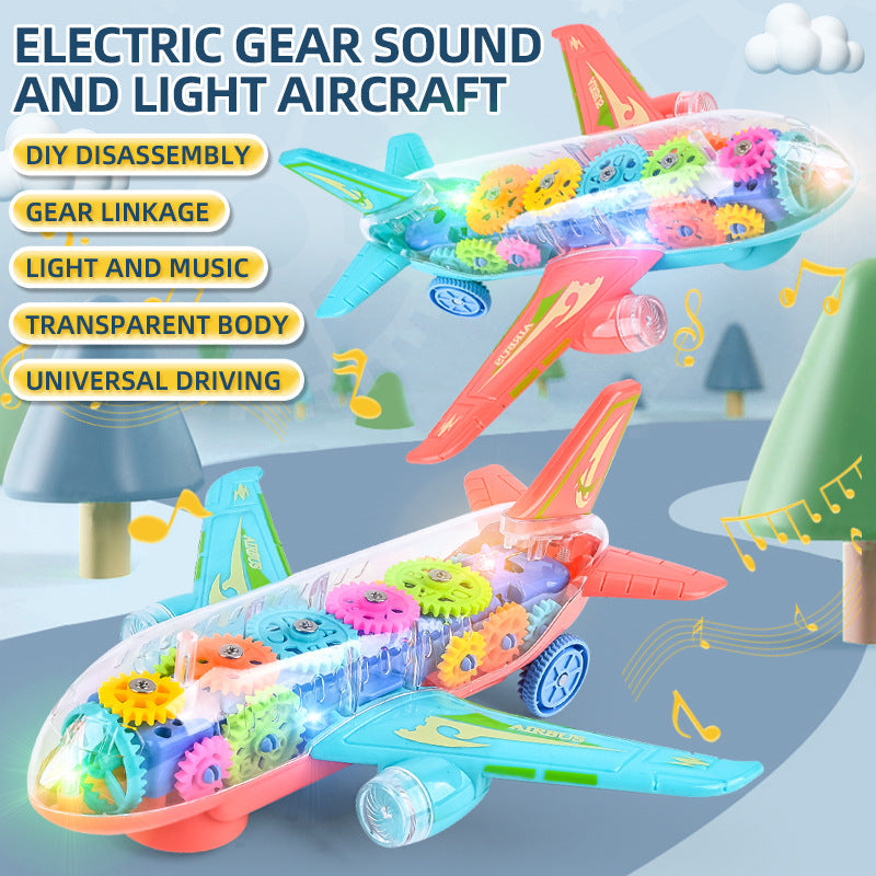 Świecący samolot z przekładniami | Edukacyjna zabawa 0,5 kg 5