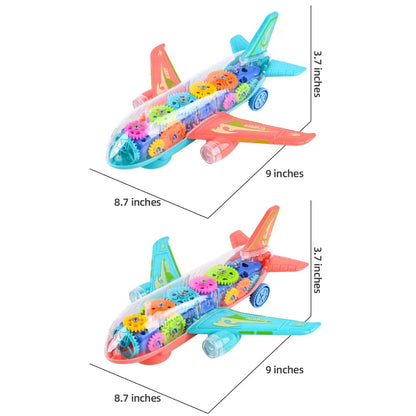 Świecący samolot z przekładniami | Edukacyjna zabawa 0,5 kg 6