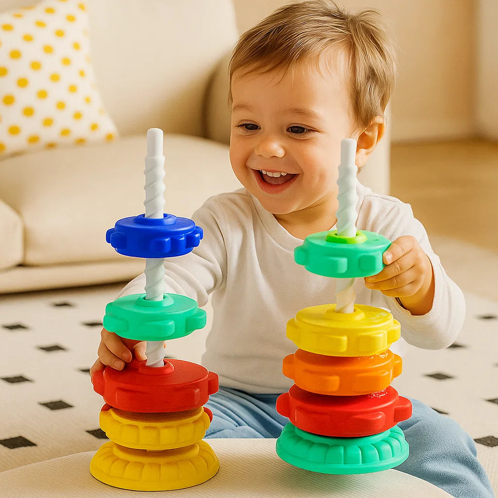 Tęczowa wieża obrotowa | rozwija umiejętności 0,5 kg 1