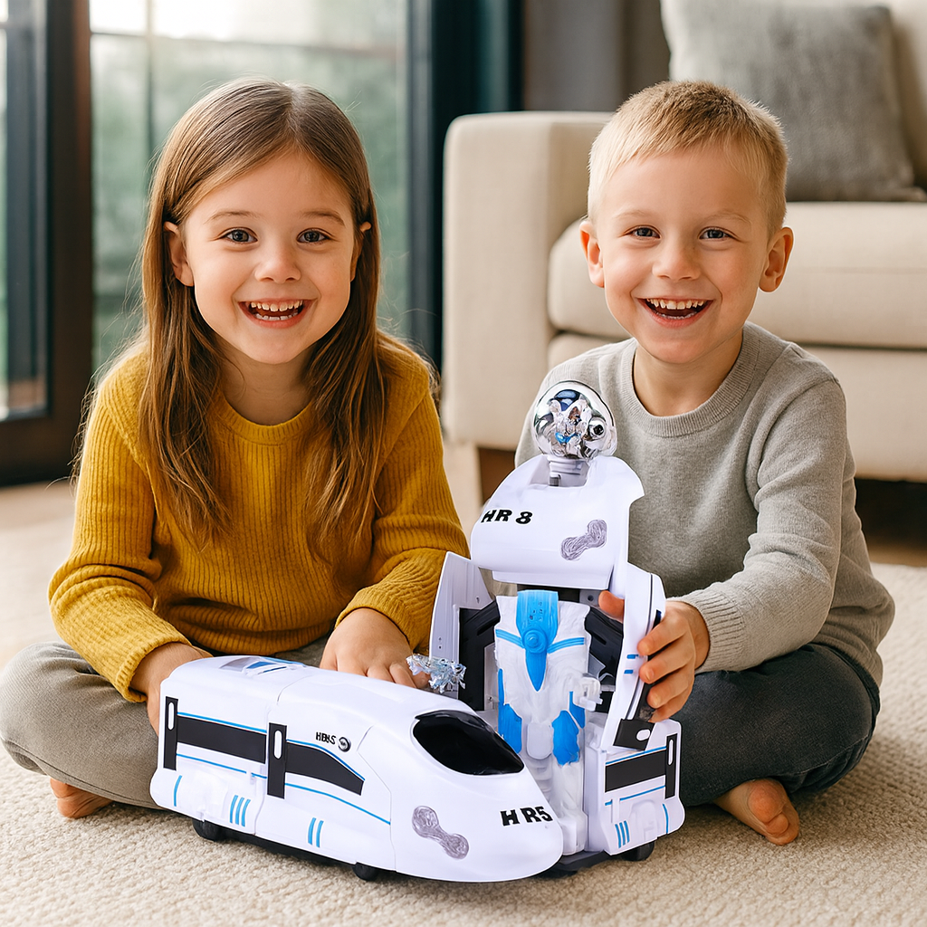 Transformujący się pociąg-robot | Rozwija kreatywność 0,5kg 1