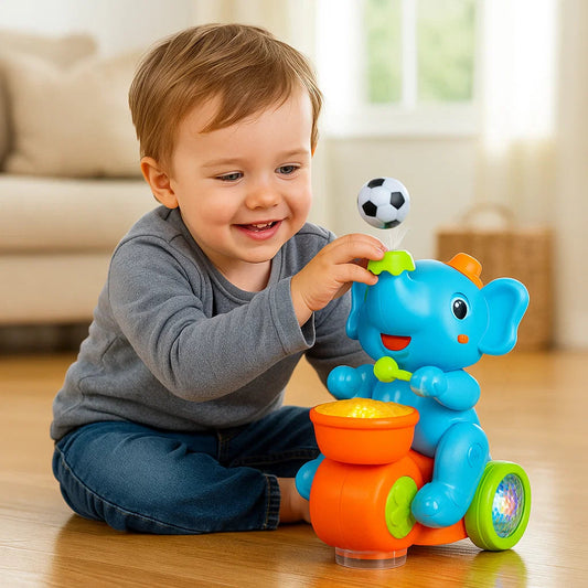 Zabawka Słonik z Latającą Piłeczką | Rozwój motoryczny 0.5kg 0