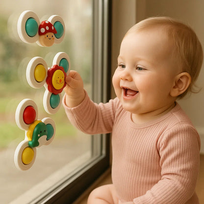 Zestaw 3 obrotowych zabawek z przyssawką | Rozwój motoryki 0,5 kg 2