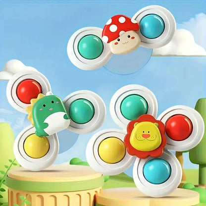 Zestaw 3 obrotowych zabawek z przyssawką | Rozwój motoryki 0,5 kg 3