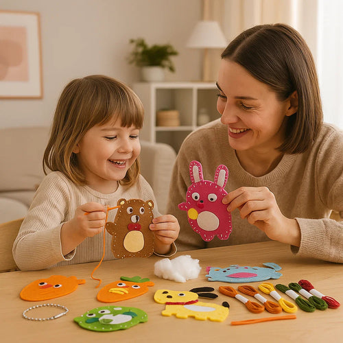 Zestaw Do Szycia Filcowych Zwierzątek | Rozwija Umiejętności Manualne 0,5 kg 0