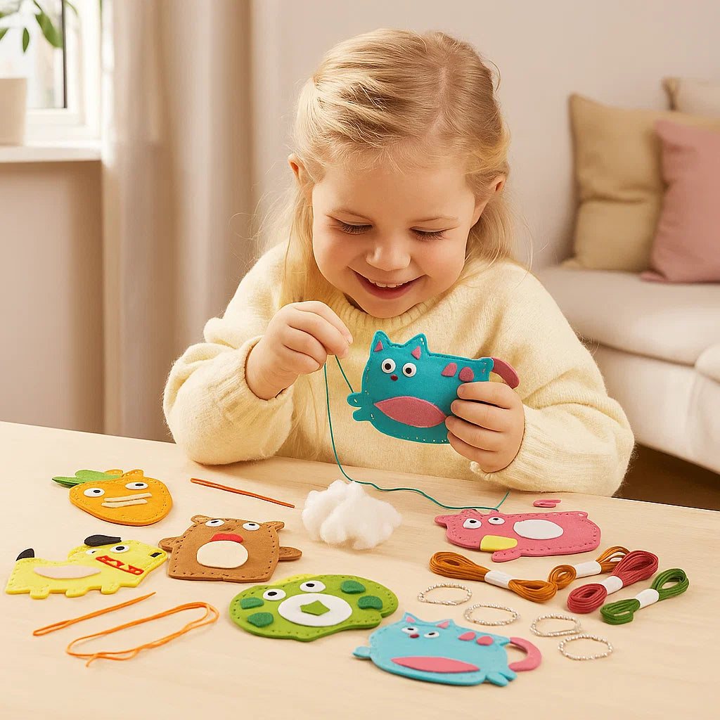 Zestaw Do Szycia Filcowych Zwierzątek | Rozwija Umiejętności Manualne 0,5 kg 1