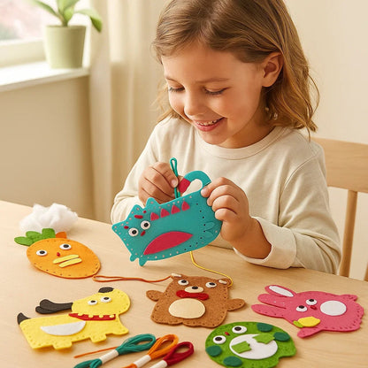 Zestaw Do Szycia Filcowych Zwierzątek | Rozwija Umiejętności Manualne 0,5 kg 2