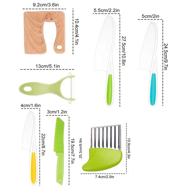 Zestaw Noży Dla Dzieci | Bezpieczne Narzędzia Do Nauki Krojenia 0.5kg 0