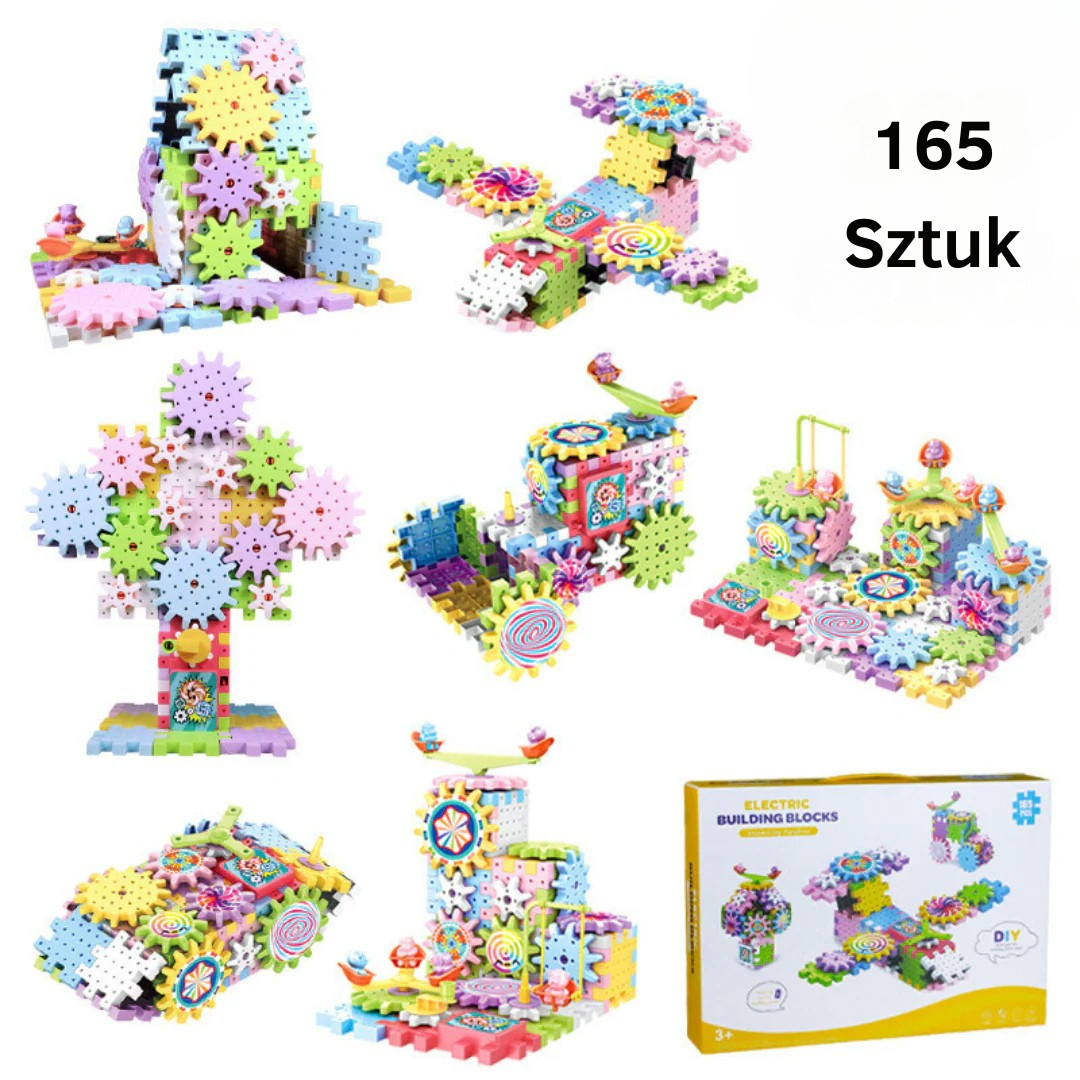 Zestaw klocków Montessori z przekładniami | rozwija wyobraźnię 1,5 kg 4