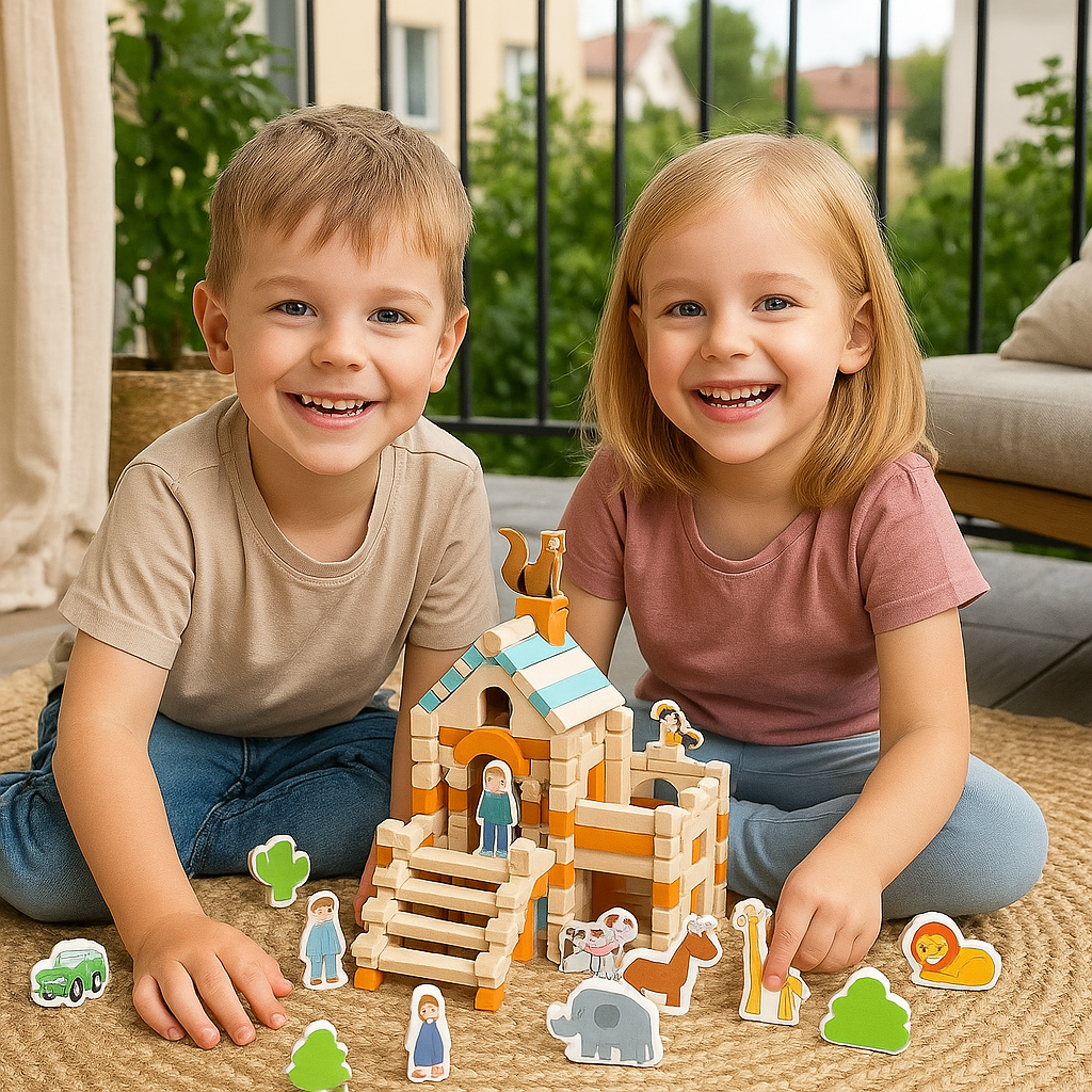 Zestaw klocków drewnianych Montessori | Ekologiczne materiały 1 kg 0