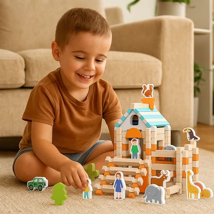 Zestaw klocków drewnianych Montessori | Ekologiczne materiały 1 kg 2