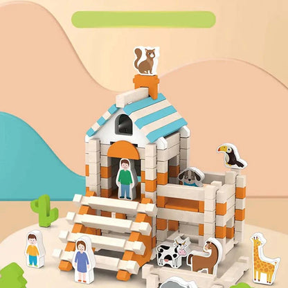 Zestaw klocków drewnianych Montessori | Ekologiczne materiały 1 kg 4